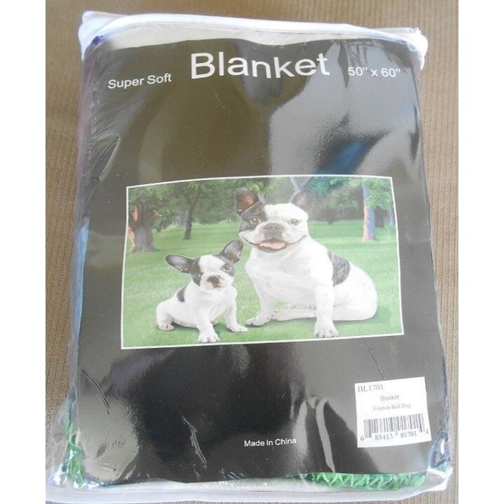 New Soft Cute French Bulldog Fleece Throw Gift Blanket Breed Dog Puppy Sitting - Picture 4 of 4